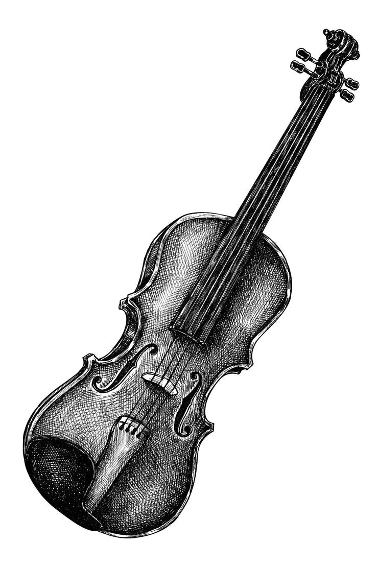 Drawing of an Old Violin