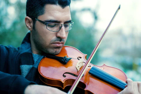 man playing violin