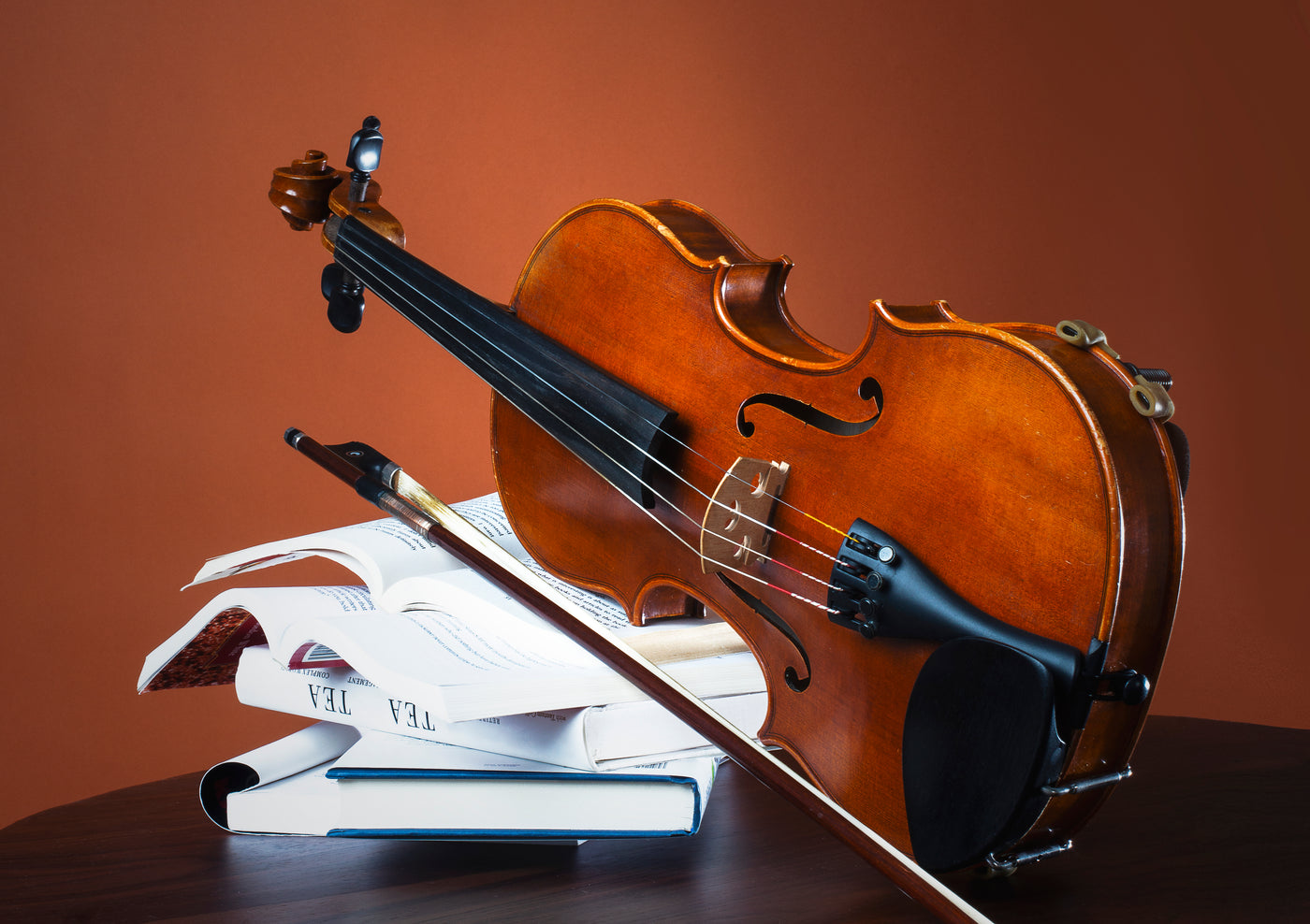 violas on music books