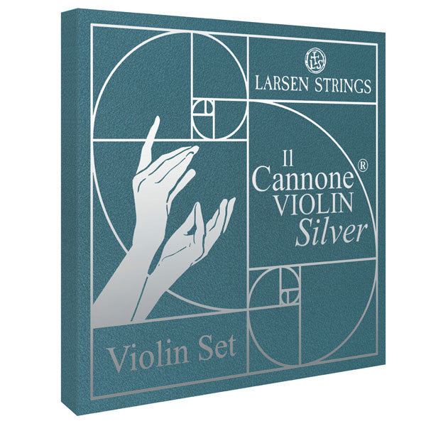 Larsen Il Cannone Silver violin string set with 2 E strings - set box