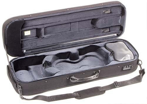 The Bam Stylus 4/4 Violin Case In Black - Inside View