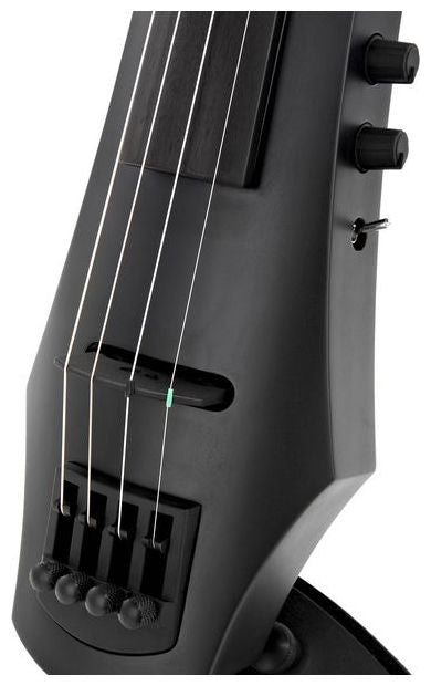 NS Design NXT4 4 String Electric Viola - Closeup Bridge (Satin Black Finish)