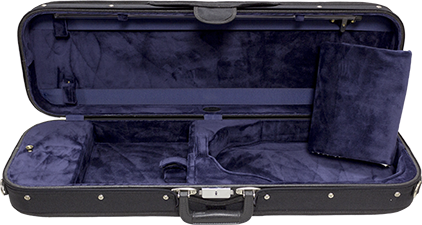 Bobelock 1002 Wooden Oblong Violin Case with Blue Velour Interior