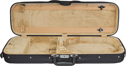 Bobelock 1002 Wooden Oblong Violin Case with Tan Velour Interior