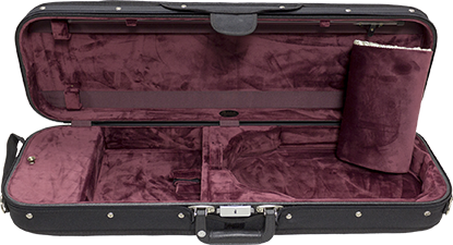 Bobelock 1002 Wooden Oblong Violin Case with Red Velour Interior