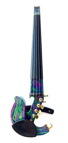 Custom - Jordan 5-String Electric Violin w/ StringAmp & Saphire/Emerald Body available at The Long Island Violin Shop